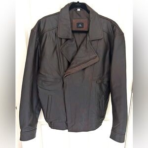 In My Element oversized real leather 90s inspired bomber jacket